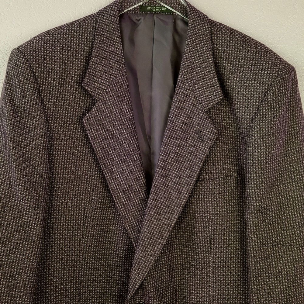 André Vachon Wool Alpaca Multicolor Brown Blazer 46S - Picture 7 of 8